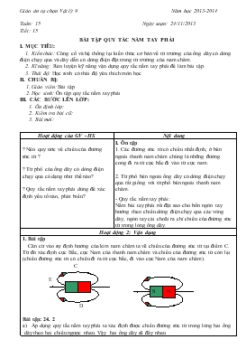 Bài giảng Môn Vật lý lớp 9 - Tuần 15 - Tiết 15 - Bài tập quy tắc nắm tay phải