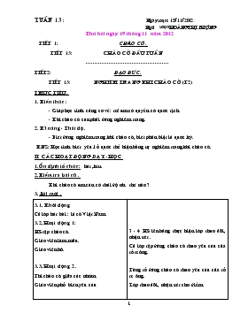 Bài giảng Tiết 2: Đạo đức - Tiết 13: Nghiêm trang khi chào cờ (tiếp)