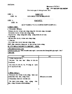 Bài giảng Tiết 2: Đạo đức: Tiết 30: Bảo vệ hoa và cây nơi công cộng (tiết 1)