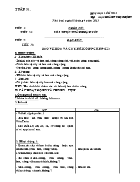 Bài giảng Tiết 2: Đạo đức: Tiết 31: Bảo vệ hoa và cây nơi công cộng (tiết 1)