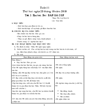 Bài giảng Tiết 2: Học hát: Bài đàn gà con