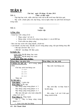 Bài giảng Tiết 2: Toán - Luyện tập