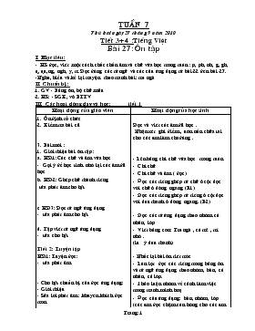 Bài giảng Tiết 3, 4 :Tiếng Việt - Bài 27: Ôn tập