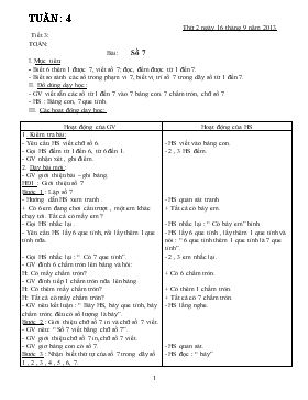 Bài giảng Tiết 3: Toán: Bài: Số 7