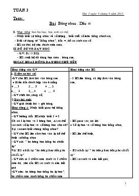 Bài giảng Toán: Bài: Bằng nhau. Dấu =