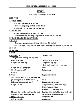 Bài giảng Tuần 5: Học vần: U - Ư