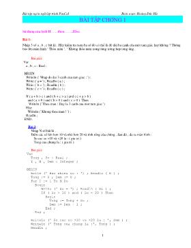 Bài tập ngôn ngữ lập trình PasCal
