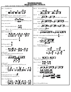 Bồi dưỡng học sinh giỏi tháng 9 - Chủ đề: Căn bậc hai, căn bậc ba