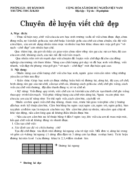 Chuyên đề Luyện viết chữ đẹp