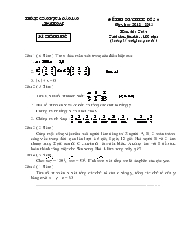 Đề thi olympic lớp 6 năm học 2012 - 2013 môn thi: Toán