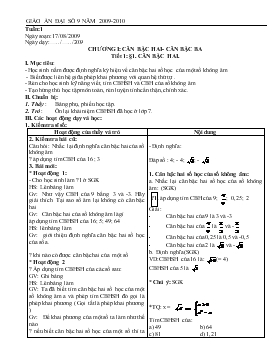 Giáo án Đại số 9 năm 2009 - 2010