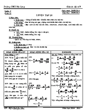 Giáo án Đại số 9 - Trường THCS Đạ Long - Tiết 13: Luyện tập