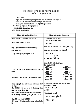 Giáo án Đại số lớp 9 - Học kỳ I