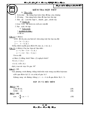 Giáo án Đại số lớp 9 - Trường THCS Triệu Thuận - Tiết 30: Kiểm tra một tiết
