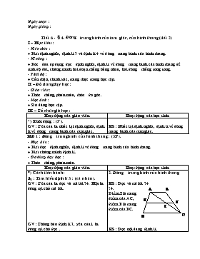 Giáo án Hình học 8 - Tiết 6: Đường trung bình của tam giác, của hình thang (tiết 2)