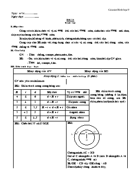 Giáo án Hình học 9 - Tiết 24: Luyện tập