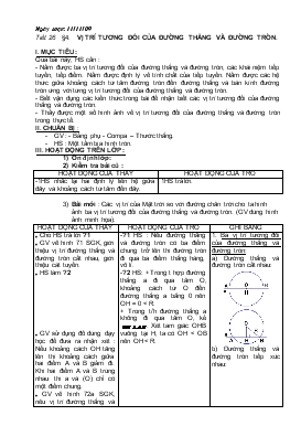 Giáo án Hình học 9 - Tiết 26 đến tiết 33