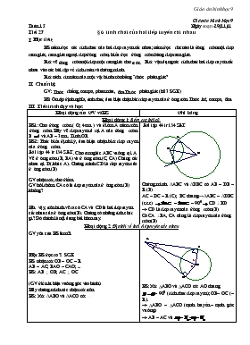 Giáo án Hình học 9 - Tiét 27, 28