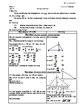 Giáo án Hình học 9 - Tiết 34, 35