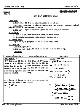 Giáo án Hình học 9 - Trường THCS Đạ Long - Tiết 16: Ôn tập chương I