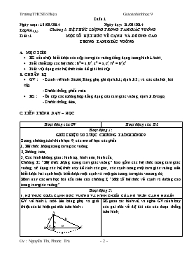 Giáo án Hình học 9 - Trường THCS Tô Hiệu