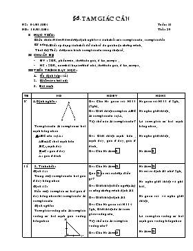Giáo án Hình học lớp 7 - Tiết 39: Tam giác cân
