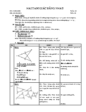 Giáo án Hình học lớp 7 - Tiết 50: Hai tam giác bằng nhau