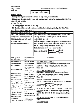 Giáo án môn Đại số 9 - Chương IV - Tiết 68: Ôn tập cuối năm