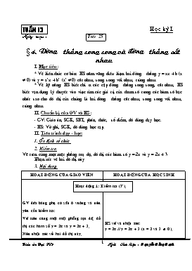 Giáo án môn Đại số 9 - Trường THCS Quách Phẩm - Tiết 25, 26: Đường thẳng song song và đường thẳng cắt nhau