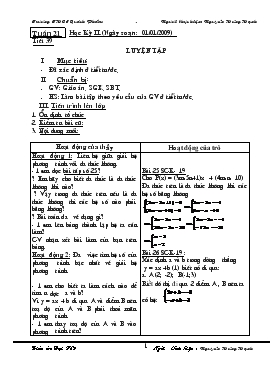 Giáo án môn Đại số 9 - Trường THCS Quách Phẩm - Tiết 39: Luyện tập