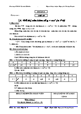 Giáo án môn Đại số 9 - Trường THCS Quách Phẩm - Tiết 49, 50