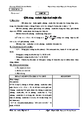 Giáo án môn Đại số 9 - Trường THCS Quách Phẩm - Tiết 51, 52