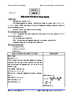 Giáo án môn Đại số 9 - Trường THCS Quách Phẩm - Tiết 57, 58