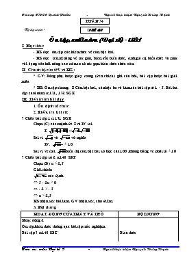 Giáo án môn Đại số 9 - Trường THCS Quách Phẩm - Tiết 67: Ôn tập cuối năm (Đại số)