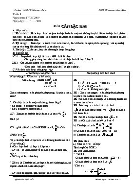 Giáo án môn Đại số 9 - Trường THCS Xuân Kiến