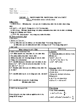 Giáo án môn Đại số lớp 8 - Tiết 1 đến tiết 70 năm 2011