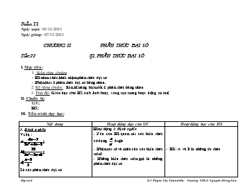 Giáo án môn Đại số lớp 8 - Tiết 22: Phân thức đại số