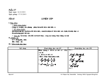 Giáo án môn Đại số lớp 8 - Tiết 35: Luyện tập