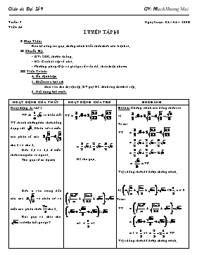 Giáo án môn Đại số lớp 9 - Tiết 14: Luyện tập