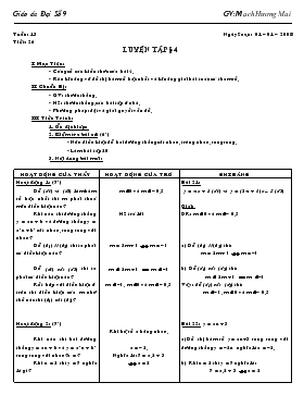 Giáo án môn Đại số lớp 9 - Tiết 26: Luyện tập