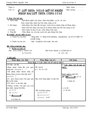 Giáo án Số học lớp 6 - Tiết 12 đến tiết 21