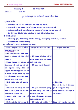 Giáo án Số học lớp 6 - Tiết: 40: Làm quen với số nguyên âm