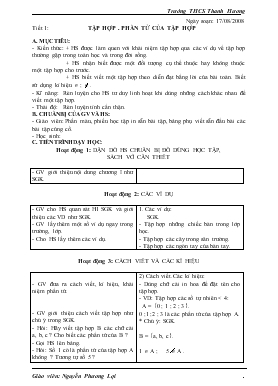 Giáo án Toán học lớp 6 - Trường THCS Thanh Hương