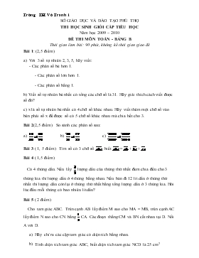 Năm học 2009 – 2010 đề thi môn toán - Bảng b thời gian làm bài: 90 phút