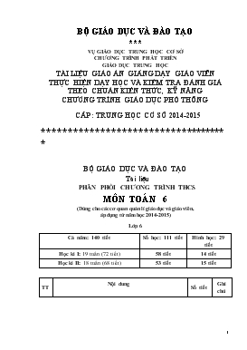 Phân phối chương trình THCS môn Toán 6