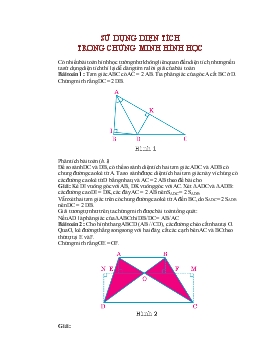 Sử dụng diện tích trong chứng minh Hình Học