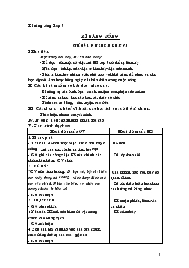 Bài giảng Kĩ năng sống lớp 3 - Chủ đề 1: Kĩ năng tự phục vụ