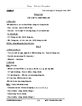 Bài giảng Lớp 1 - Môn Tiếng Việt - Ôn âm và chữ ghi âm