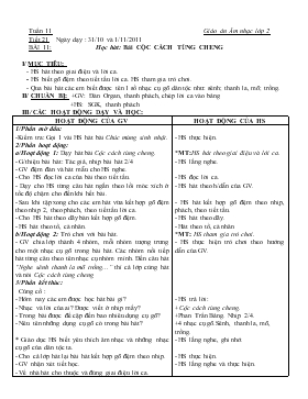 Bài giảng Lớp 2 - Môn Âm nhạc - Bài 11: Học hát: Bài cộc cách tùng cheng