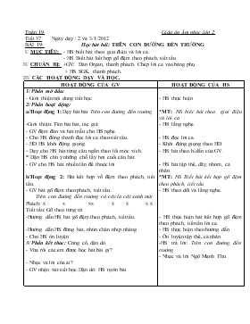 Bài giảng Lớp 2 - Môn Âm nhạc - Bài 19: Học hát bài: Trên con đường đến trường